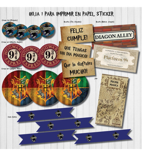 Kit Imprimible Desayuno Harry Potter Ravenclaw 1