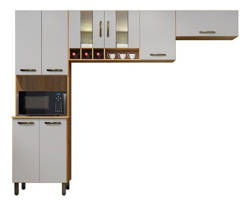 Kit Cozinha 3 Peças Zafira Cz001 Cinamomo/offw-valdemóveis 1