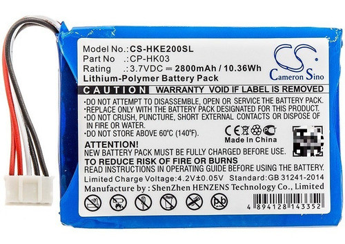 Acumulador Bat. P/ Harman & Kardon Esquire 2 Hk03 2800mah 0