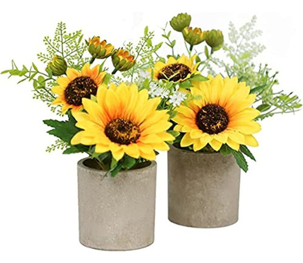 Tiyard Sunflower Decor Plantas Artificiales En Macetas Flor 0