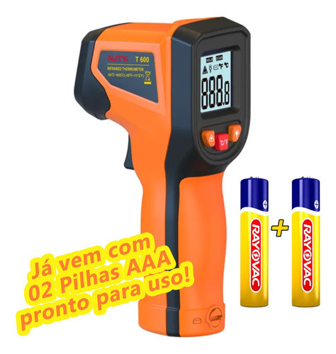 Termometro Laser Digital Industrial Temperatura -50 A 600°c 1