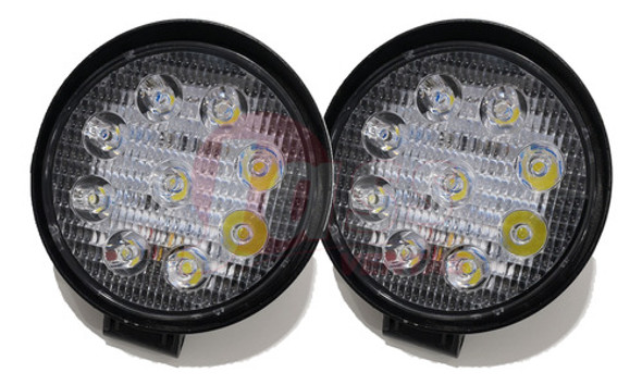 Faro Led Auxiliares 9 Led 27w Redondo X2 Agro Moto 4x4 Envio 0