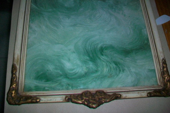 Bandeja Antigua Estilo Francés Madera Vidrio Molduras D Yeso 1