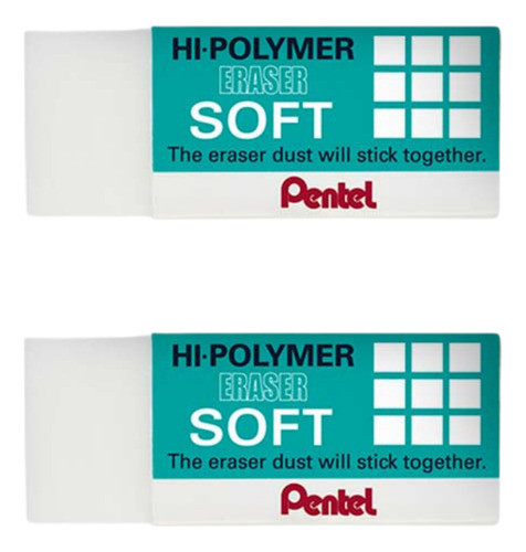 Kit 2 Borrachas Profissional Pentel Hi-polymer Soft Pequena 0