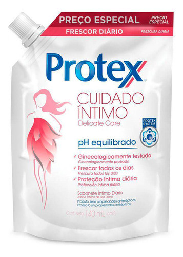 Protex Sabonete Íntimo Refil Delicate Care Com 140ml 0