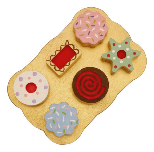 Cookies Galletas Masas Madera Bandeja Juego Simbolico Niños 0