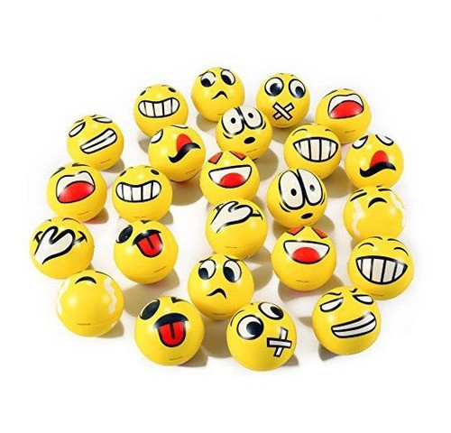 Juego De 24 Bolas De Estres Emoji Face Bulk - Soft Squeeze 0