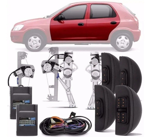 Kit Alza Cristales Eléctricos Chevrolet Celta Para 4 Puertas 0