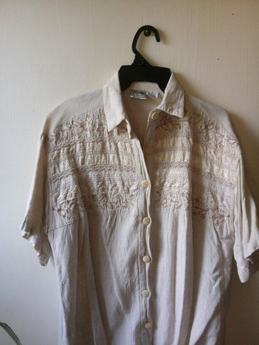 Camisa Importada Hilo Rustico Bordado 0