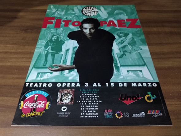 (pc606) Publicidad Fito Paez * Teatro Opera * 1995 0
