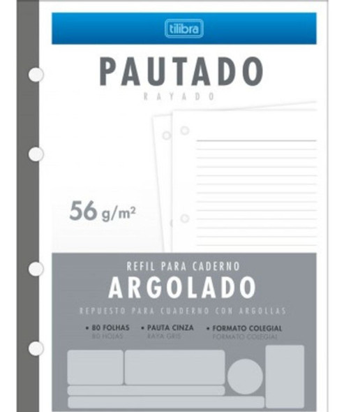 Caderno Refil Fichário Colegial Tiliflex Acad 80 Fls Tilibra 0 Caderno Refil Fichário Colegial Tiliflex Acad 80 Fls Tilibra 0