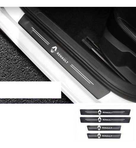 Protector Zócalo Renault 4 Piezas Fibra De Carbono Adhesi 3m 1