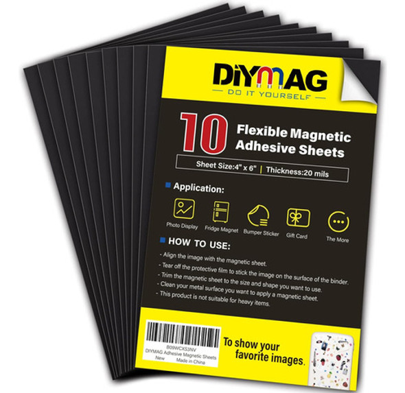 Hojas Magnéticas Adhesivas 10x15cm, Flexibles Y Fáciles 0