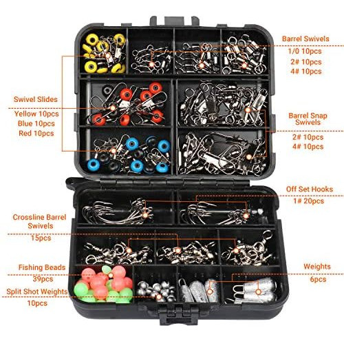 Kit Accesorios Pesca Runcl Anzuelos/pesas/ect 170pcs 1