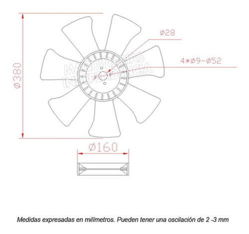 Paleta Ventilador Autoelevador Motor Xinchang 485 Repuestos 1