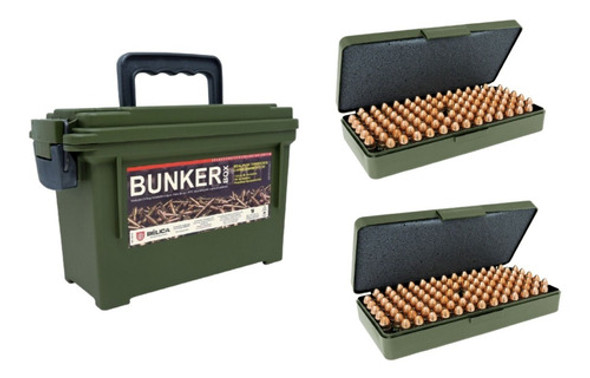 Caixa Bunker Box + 02 Porta Munição M100 / Verde 0