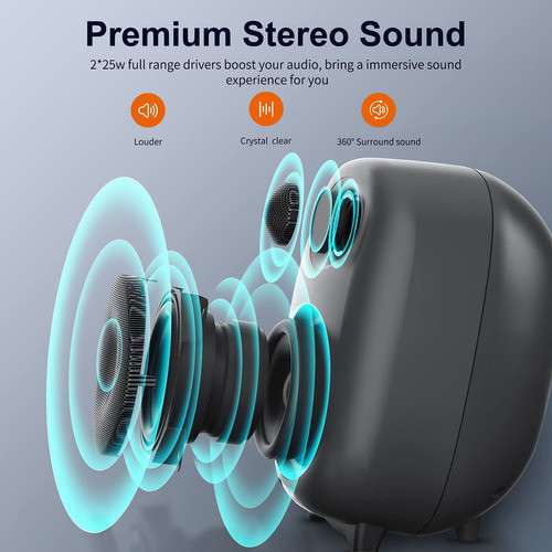 Bestisan - Altavoces De Estantera Alimentados Por 50 W Con B 1