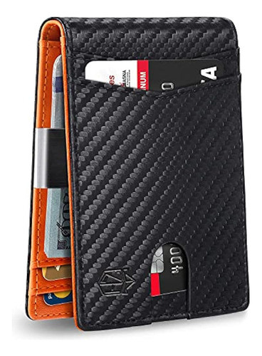 Cartera Delgada Zitahli Para Hombre De Mayor Capacidad Con 1 0