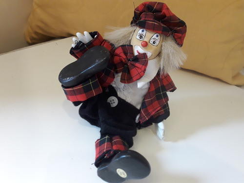 Payaso De Porcelana Articulado Antiguo 1
