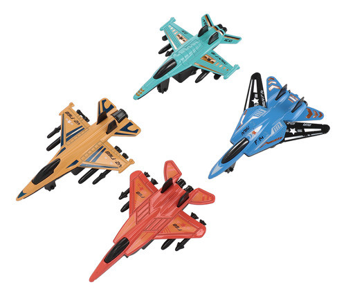 Modelo Alloy Fighter Plane, 4 Peças, Jet Toy Pull Back, Cole 0