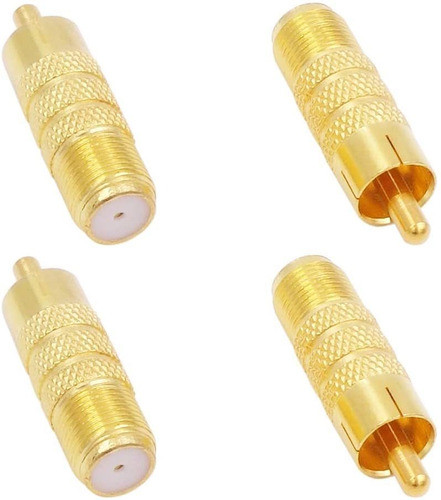 Adaptador Tipo F Hembra A Conector Macho Rca (4 Uni) 0