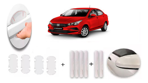 Protector Manijas+salva Puerta +retrovisor Fiat Cronos 2020 1
