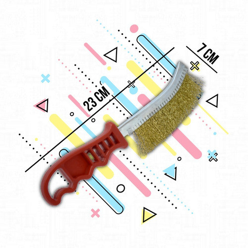 Cepillo De Bronce Mango Plastico Rojo Buena Calidad 1