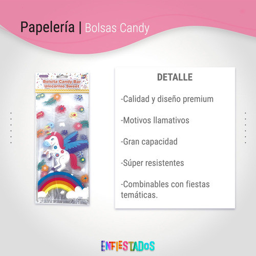 Bolsita Candy Bar Unicornio Sweet X 20 Unid Cotillon 1