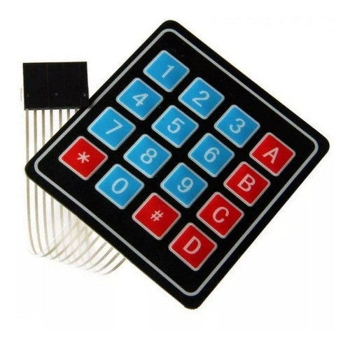 Kit 10 X Teclado Matricial 4x4 16 Teclas Keypad Membrana 0