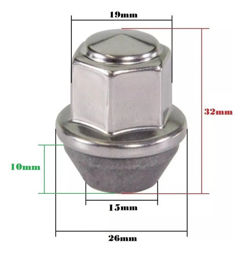 Tuerca De Rueda Ford Varios Modelos Cromada Original Kit X12 1