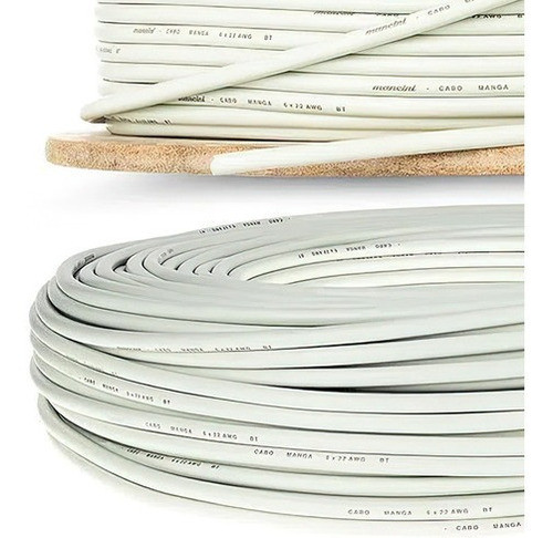 Cabo Manga 2x22 Awg - Com Blindagem Bege Com 3 Metros 1