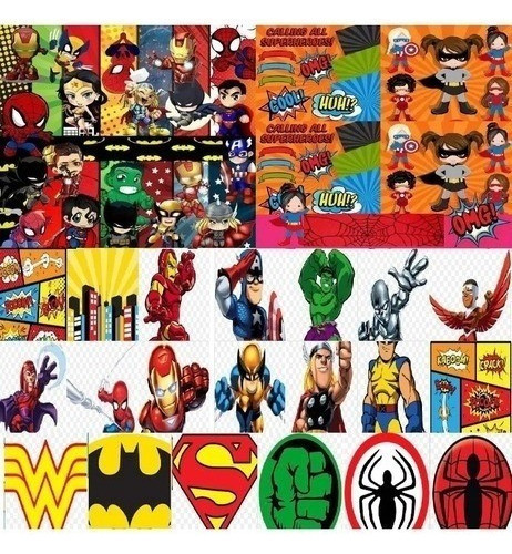Kit Imprimible Super Héroes Y Heroinas  Png  Fondos 0