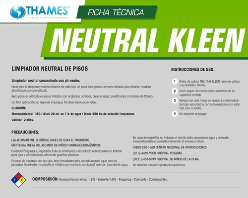 Limpiador De Pisos Varios Bidon 5lts X Unidad 1