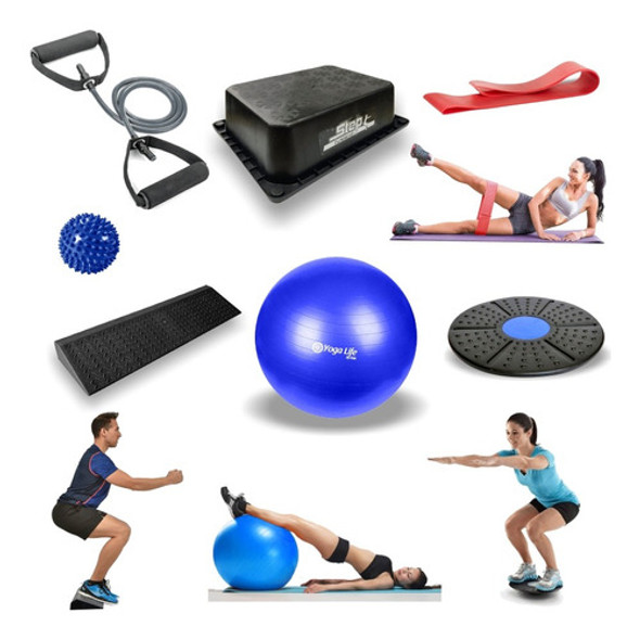 Kit Equilibrio Masajes Pilates Pelota Rampa Banda Step 0 Kit Equilibrio Masajes Pilates Pelota Rampa Banda Step 0