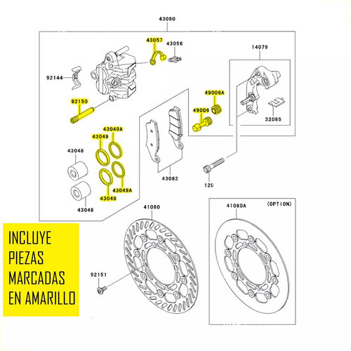Reparacion Mordaza Freno Delantero Yamaha Wr 250f - Wr 450f 1