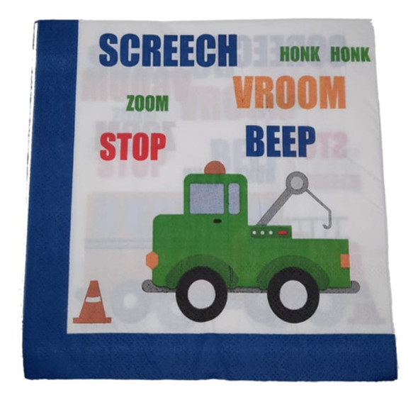 Servilletas De Papel Autos De Colores (pack X 20) 0