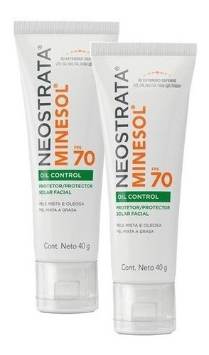 Protetor Solar  Minesol Oil Control Fps70 40 G Kit 2unidades 0