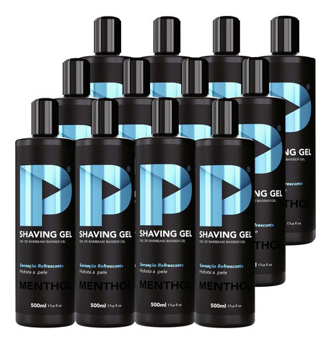 Shaving Gel De Barbear Play Barber 500g Menthol Combo 12 Und 0