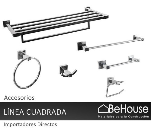 Porta Rollo Cromado Linea Cuadrada 1