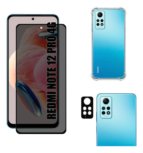 Kit Para Note 12 Pro 4g - Película Privativa + Capa + Câmera 0