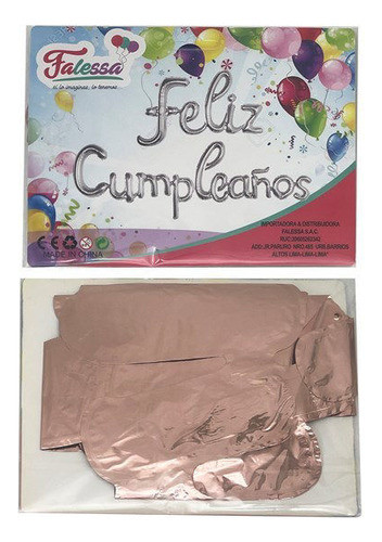 Globo Metalizado Letras, Feliz Cumple 0