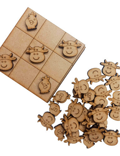 10 Tateti Vaca Gallo Souvenir 8x8  Mdf Fibrofacil 0