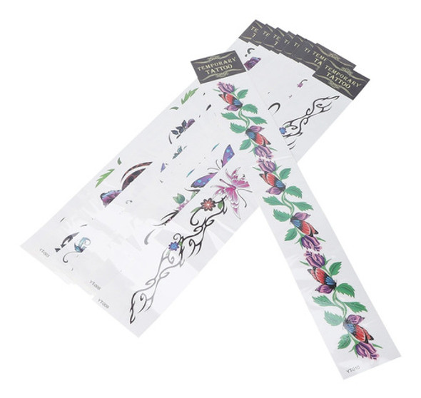 10 Peças Tatuagens Temporárias Adesivos Cintura Barriga Impe 0