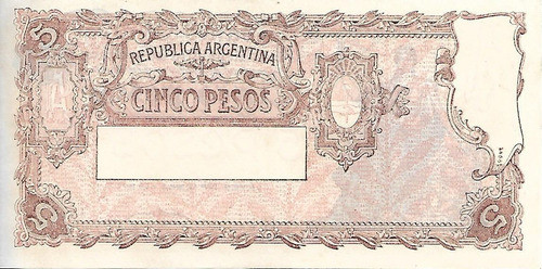Bottero 1863 $ 5  Serie Del Progreso Serie G Ex- Palermo 1