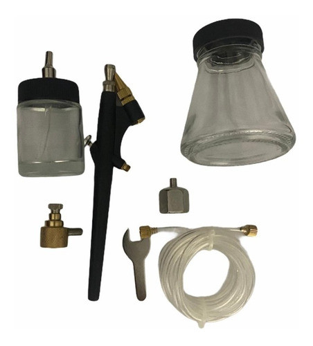Kit Aerógrafo Pneumático 6 Pçs P/hobbystas Profissional Eda 0