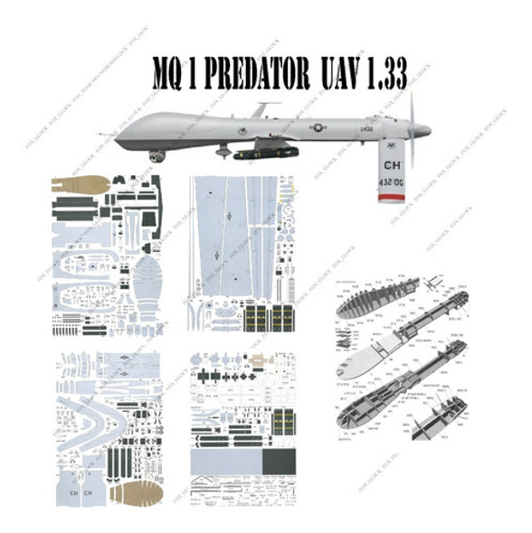 Mq 1 Predator  Uav 1.33 Papercraft 0