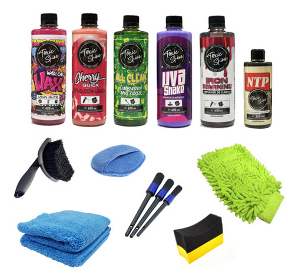 Kit De Lavado De Auto Toxic Shine Combo Completo Ferrico 0