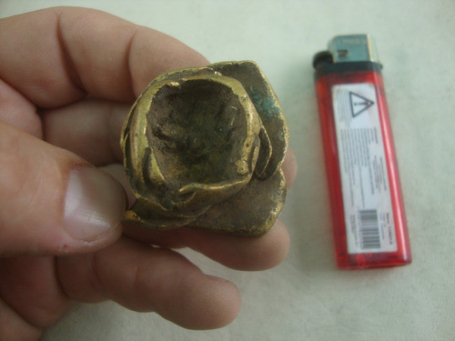 Antiguo Aplique Bronce Flor 4 X 3,7 X 3,6 Alto - 110 Grs 0