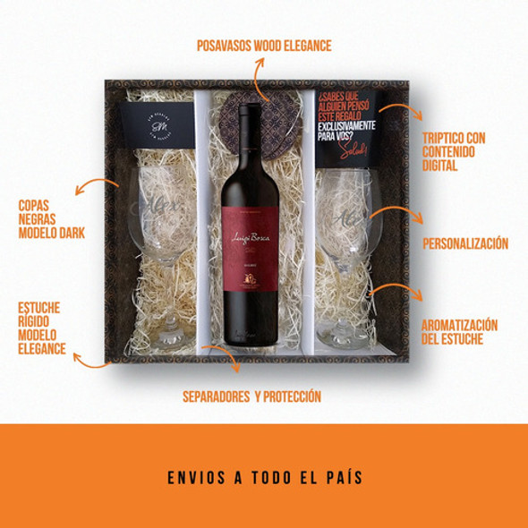 Box Set Vino Luigi Bosca Malbec Copas Transparentes Grabadas 1 Box Set Vino Luigi Bosca Malbec Copas Transparentes Grabadas 1