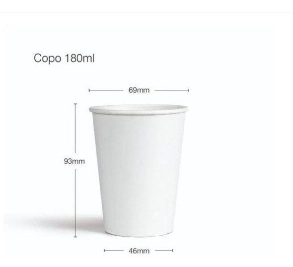 Copo Papel Café Chá E Cappuccino Biodegradável 180ml -100uni 1 Copo Papel Café Chá E Cappuccino Biodegradável 180ml -100uni 1
